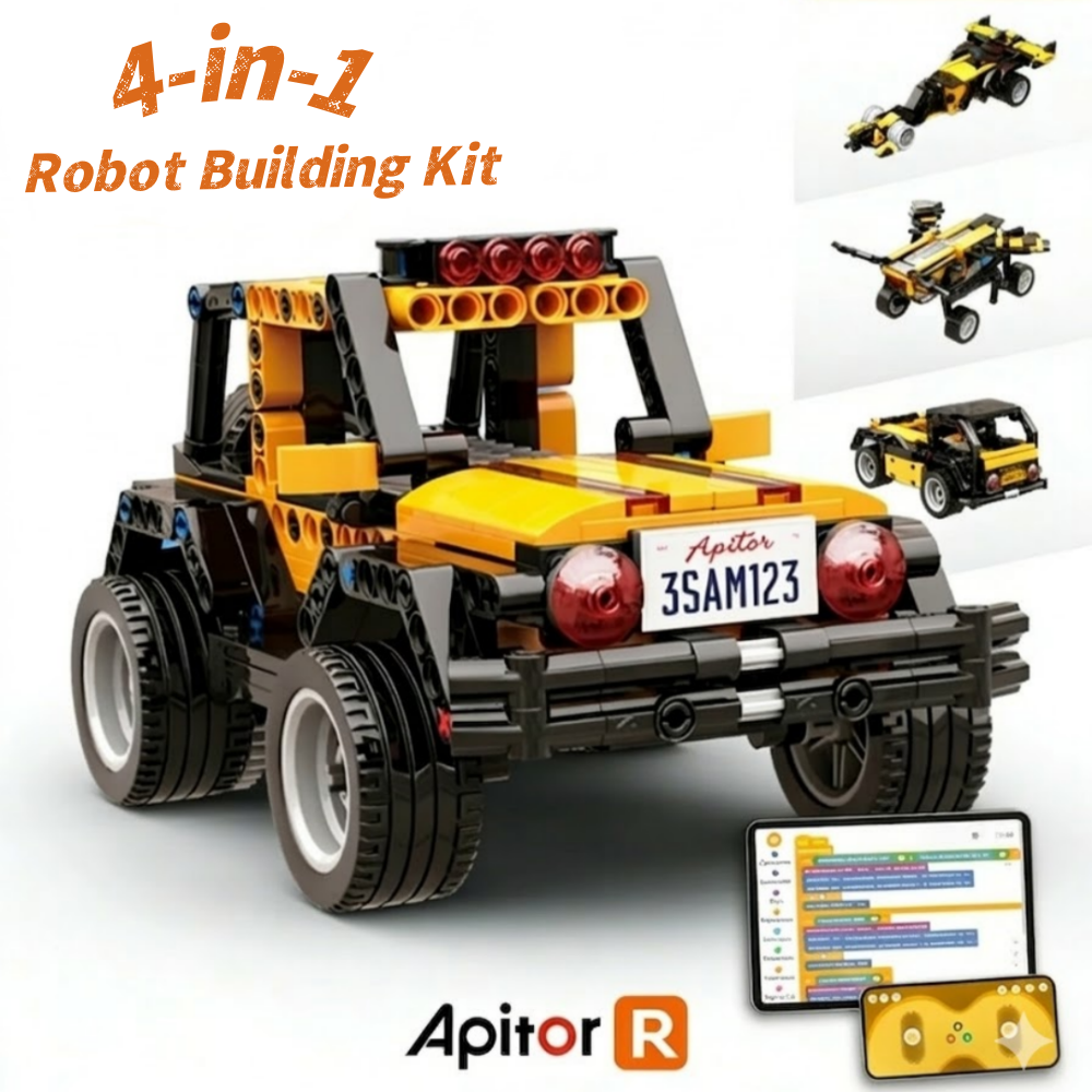 Kids Education Free App - STEM 4-in-1 Robot Building Kit, APP-Controlled