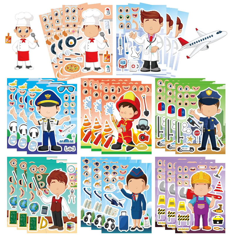 Kids Doctor Education - Make a Face Stickers Educational Toys