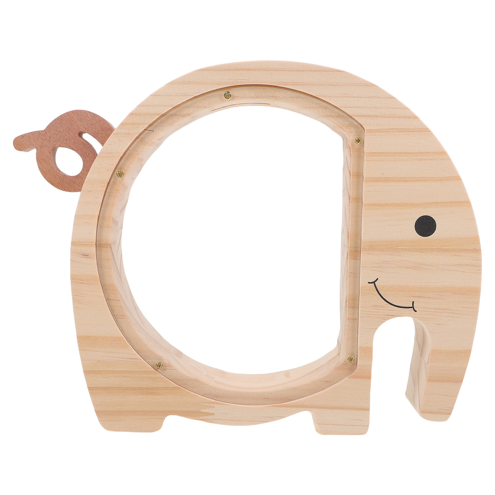 Kids Education Savings - Children's Wooden Elephant Money Bank Transparent