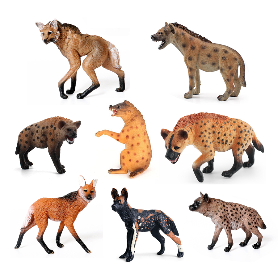 Kids Education Things - Realistic Plastic Wildlife Hyena,Maned Wolf,African Wild