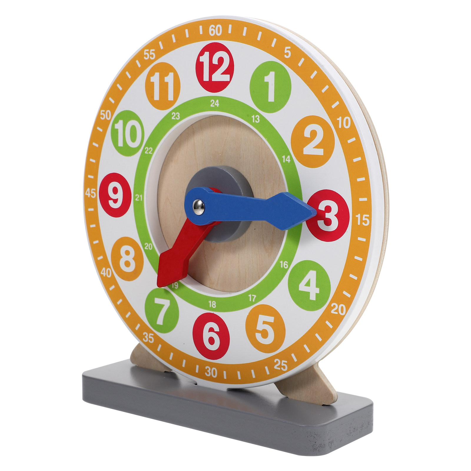 Kids Education Help - Wooden Number Clock Color Teaching Time