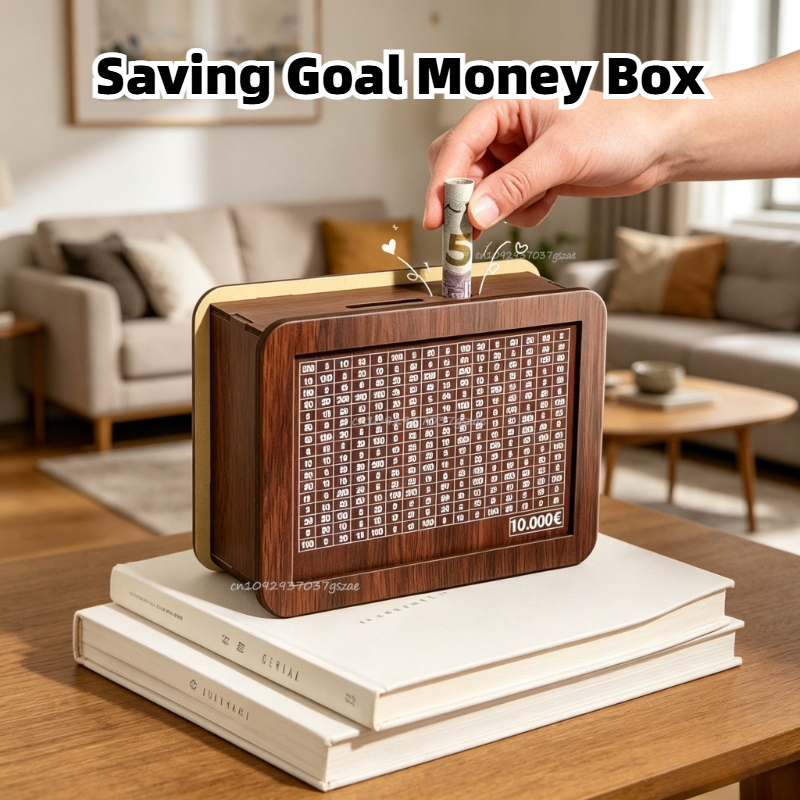 Saving Goal Wooden Money Bank  - Kids Education Savings recensie en prijs
