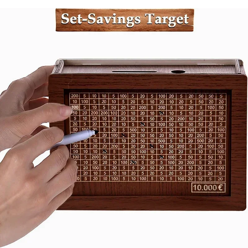 Saving Goal Wooden Money Bank  - Kids Education Savings recensie en prijs