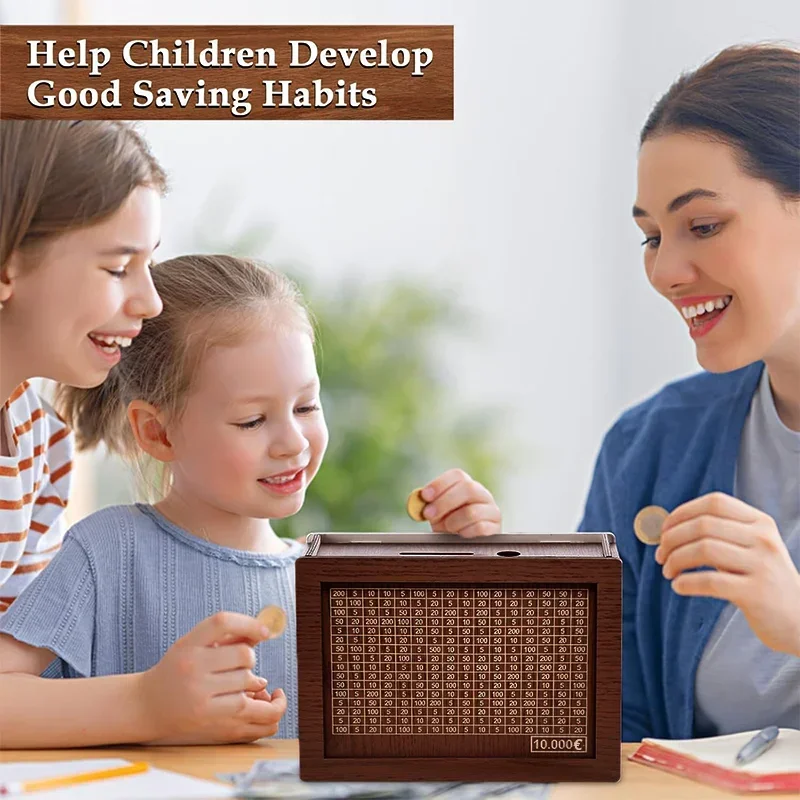 Saving Goal Wooden Money Bank  - Kids Education Savings recensie en prijs