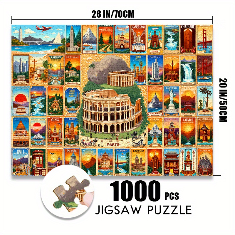 500/1000pcs Paper Jigsaw Puzzl - Puzzle Map World recensie en prijs