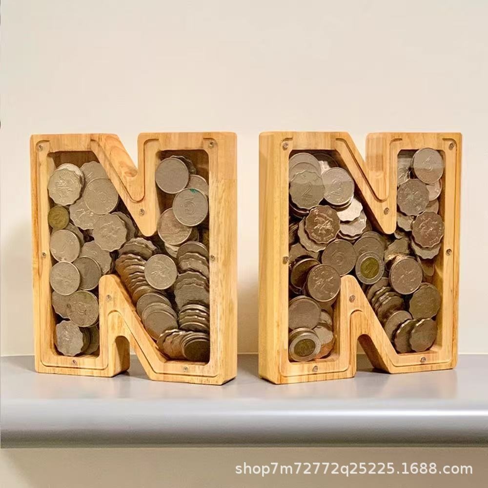 Wooden 26 Letter Alphabet Coin - Kids Education Savings recensie en prijs