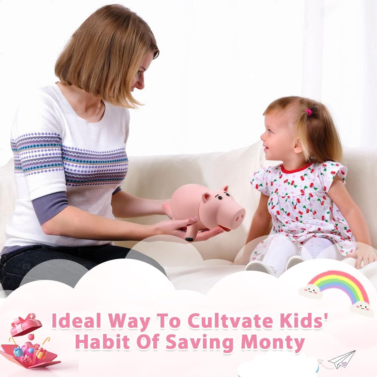 Pink Piggy Bank Unbreakable Pl - Kids Education Savings recensie en prijs