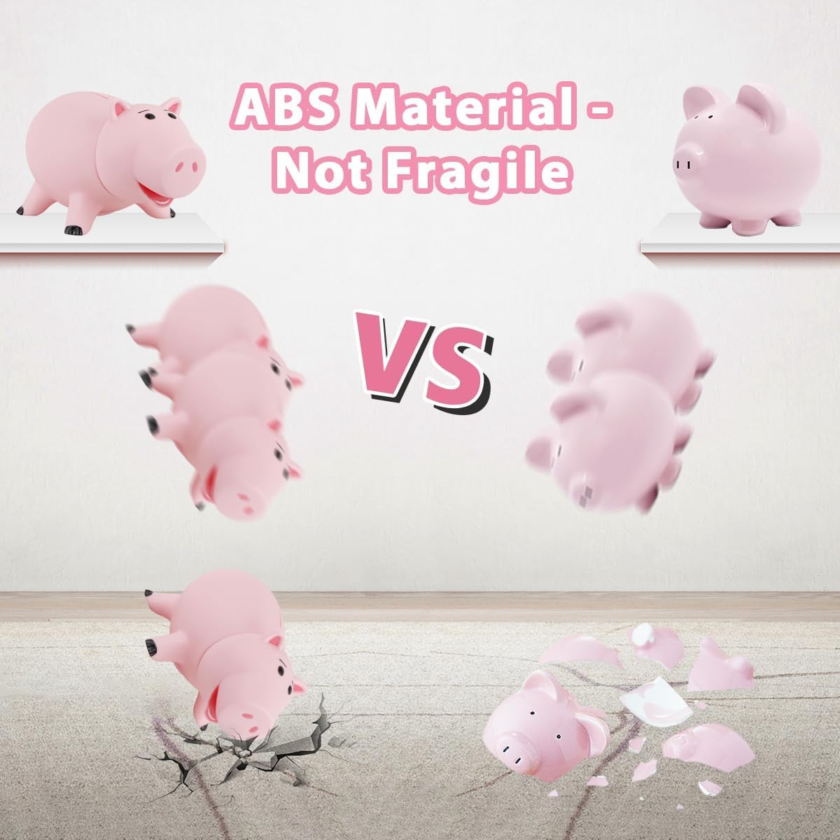 Pink Piggy Bank Unbreakable Pl - Kids Education Savings recensie en prijs