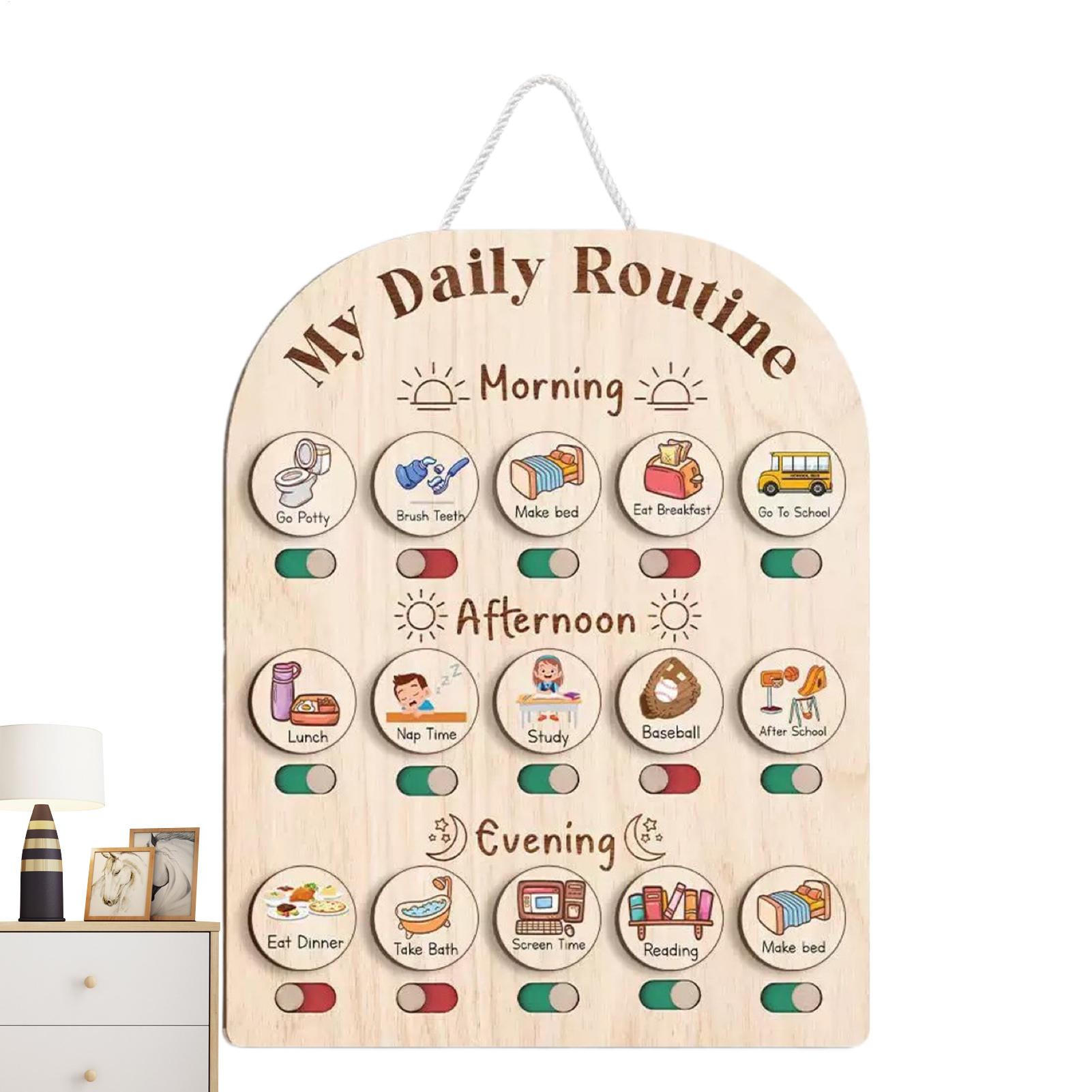 Routine Chart For Kids Wooden  - Kids Education Planner recensie en prijs