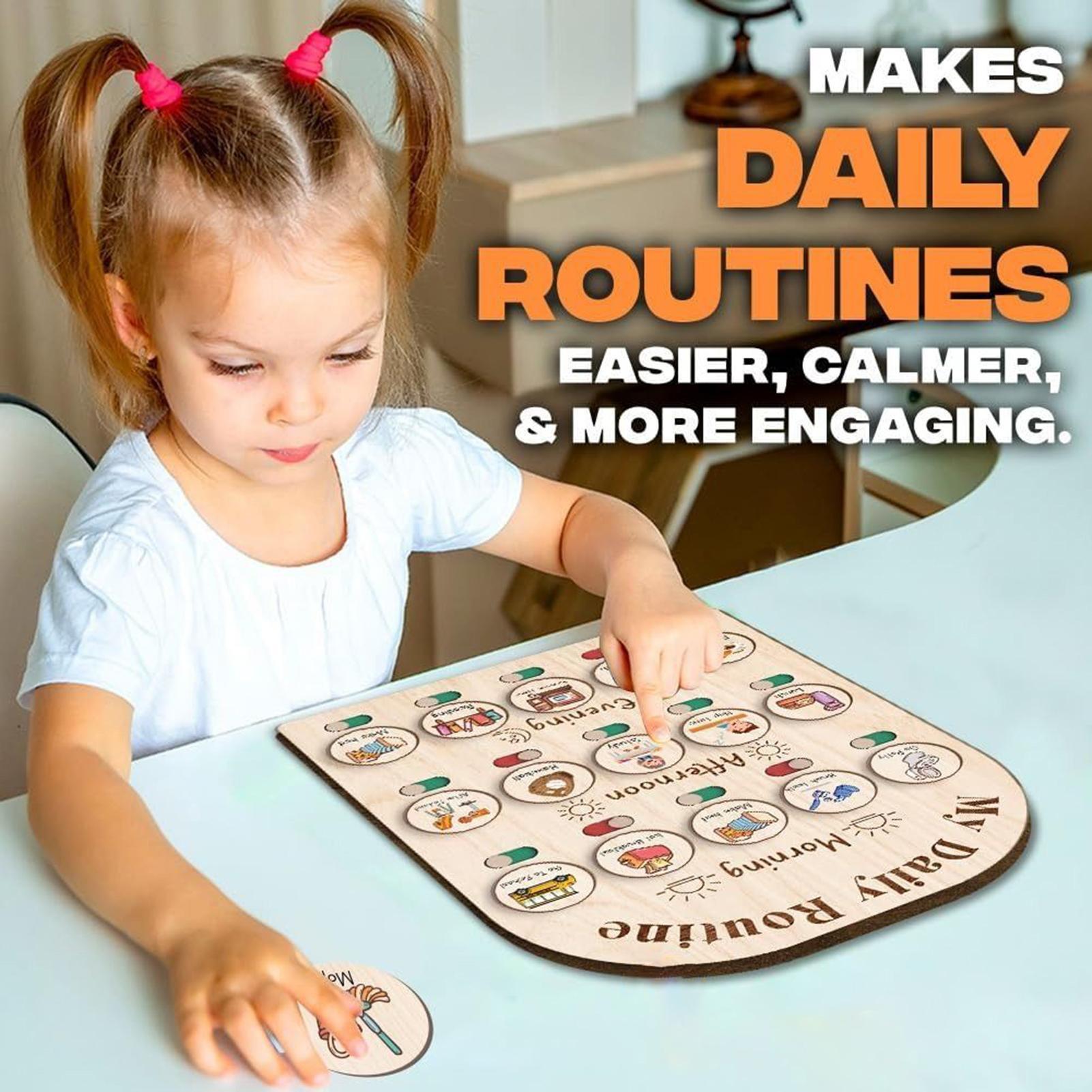 Routine Chart For Kids Wooden  - Kids Education Planner recensie en prijs