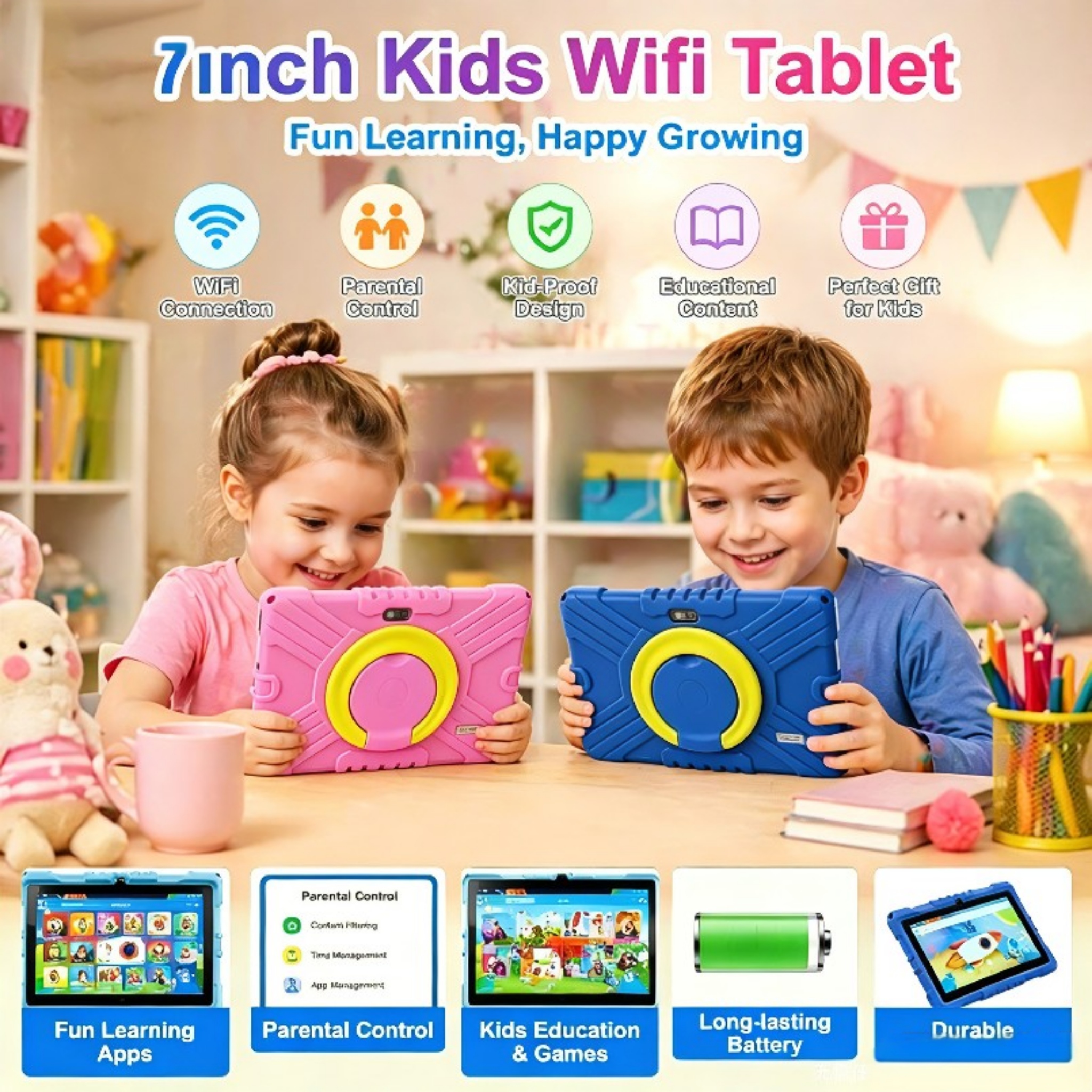 Android 13 Kids WIFI Tablet 7i - Kids Education Free App recensie en prijs