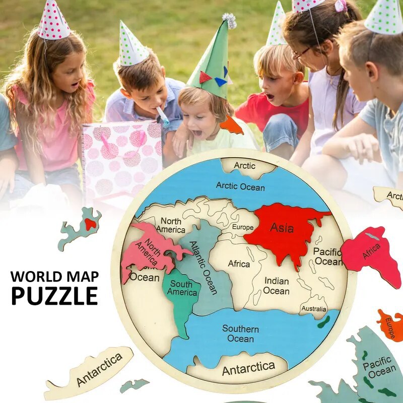 Wooden Colored World Map Puzzl - Puzzle Map World recensie en prijs