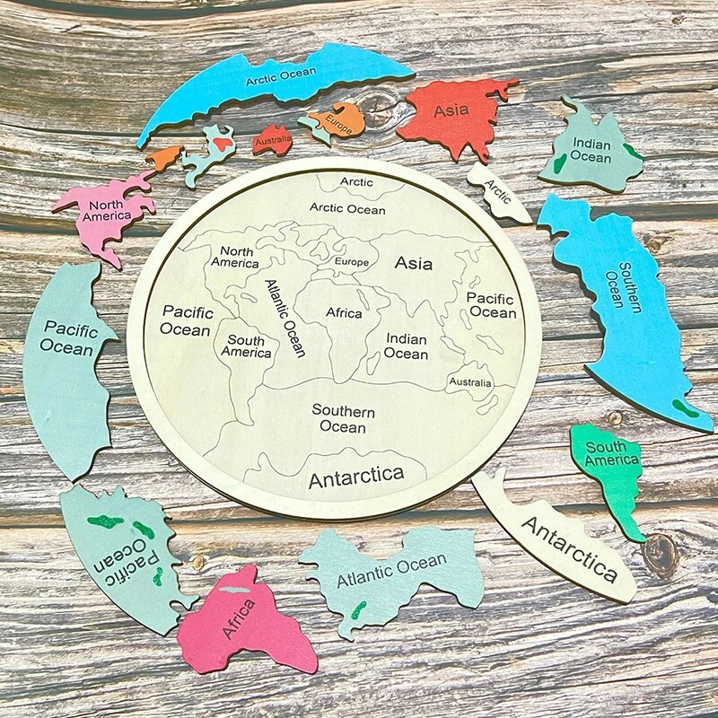Wooden Colored World Map Puzzl - Puzzle Map World recensie en prijs