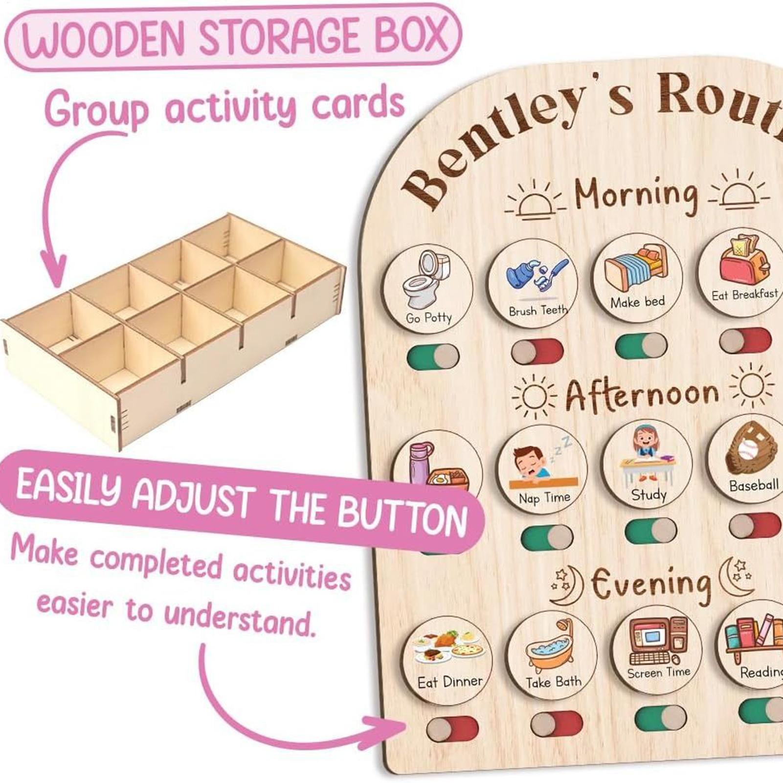Kids Daily Routine Chart, Wood - Kids Education Planner recensie en prijs