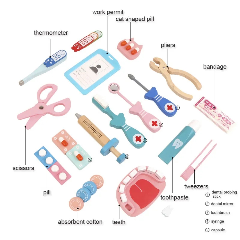 Wooden Pretend Play Doctor Edu - Kids Doctor Education recensie en prijs