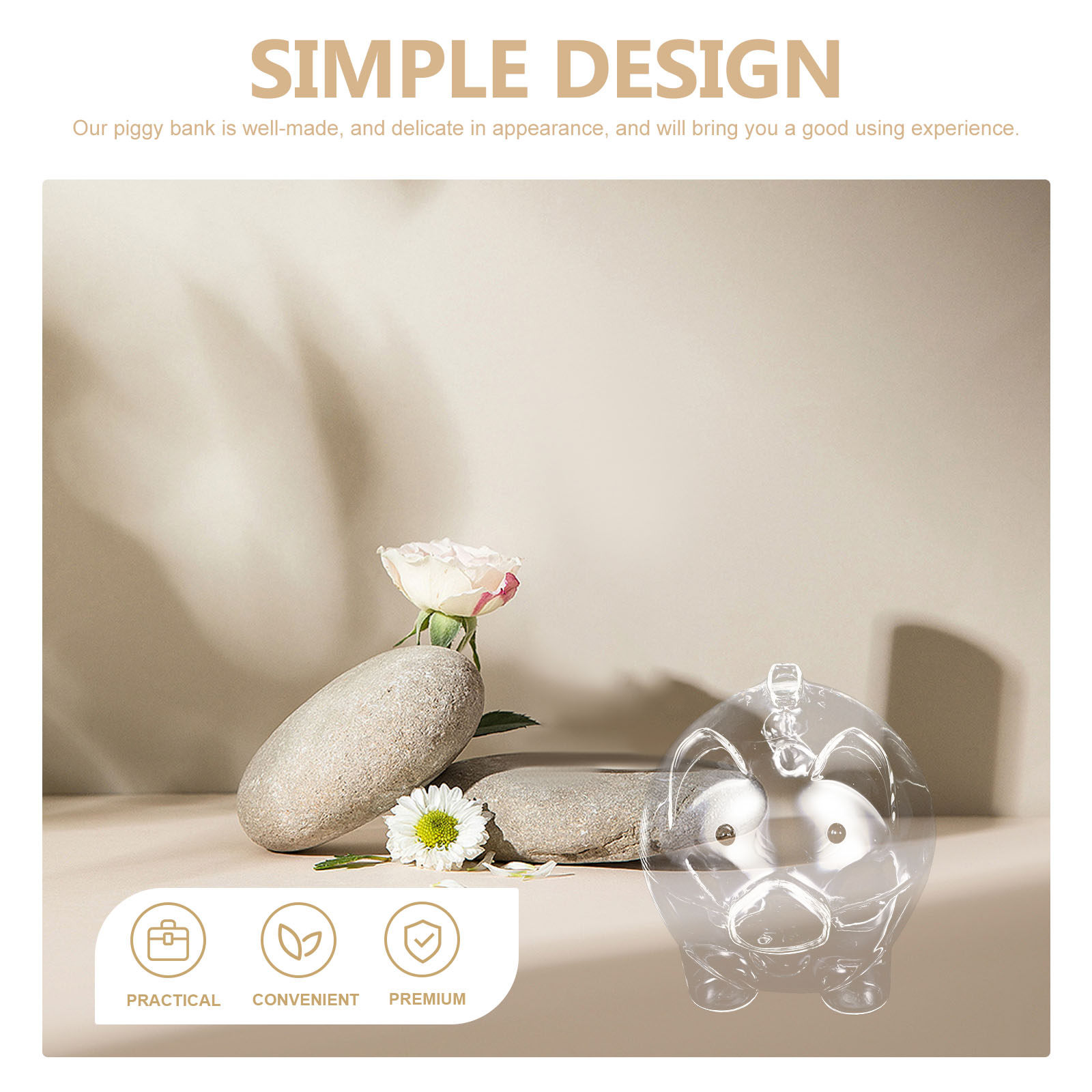 Clear Glass Piggy Bank Pig Sha - Kids Education Savings recensie en prijs