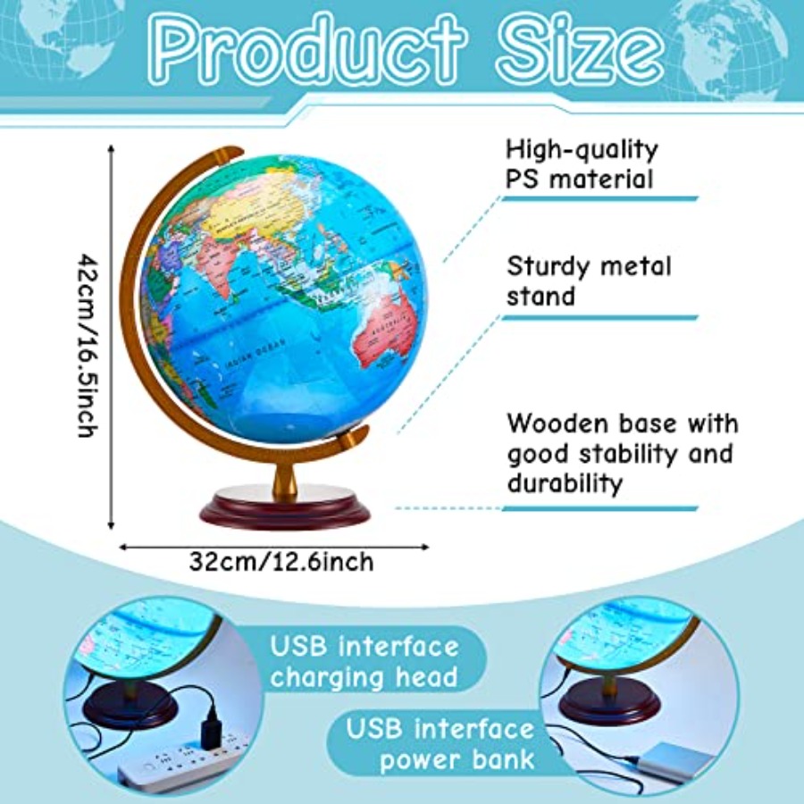 13'' Illuminated World Globe f - Globe Interactive Light recensie en prijs