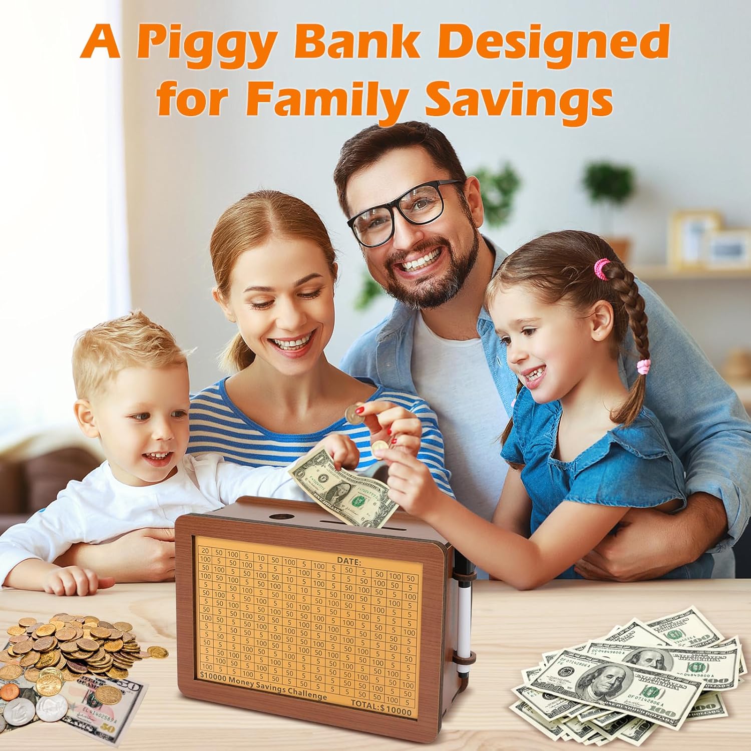 Reusable Wooden Money Saving B - Kids Education Savings recensie en prijs